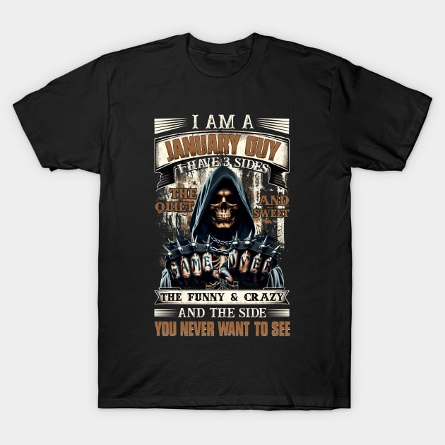 Skull I'm A December Guy I Have 3 Sides Birthday The Quiet & Sweet T-Shirt by Buleskulls 